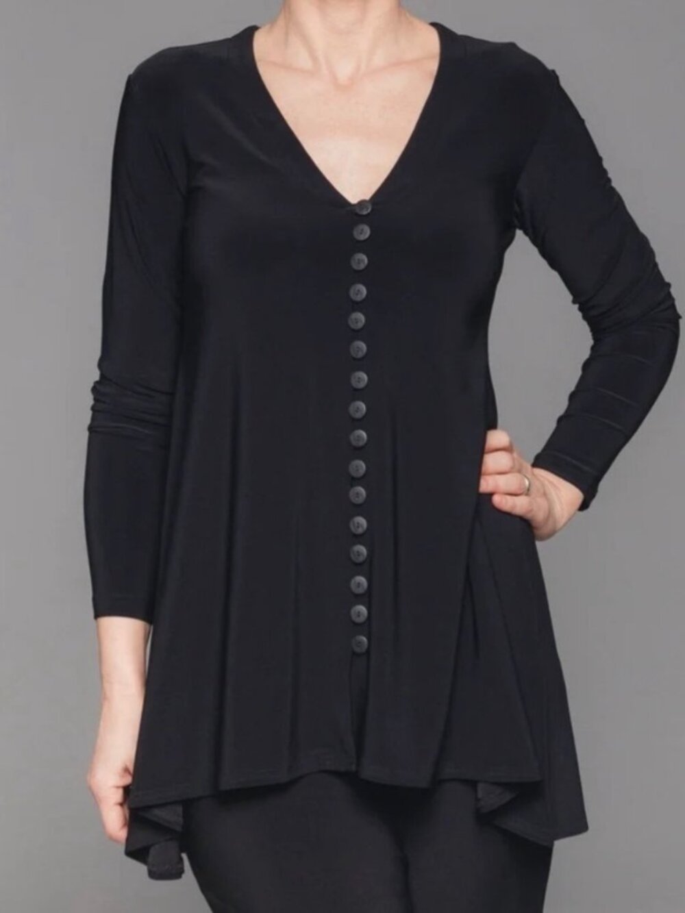 Sympli Duo Diva Tunic / Cardigan Lagenlook Slow Fashion Wrinkle-Free Jersey EUC